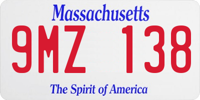 MA license plate 9MZ138