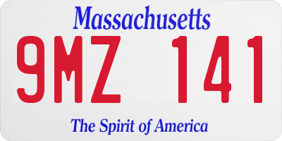 MA license plate 9MZ141