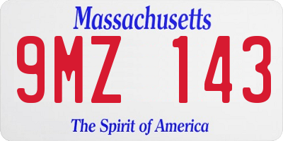 MA license plate 9MZ143