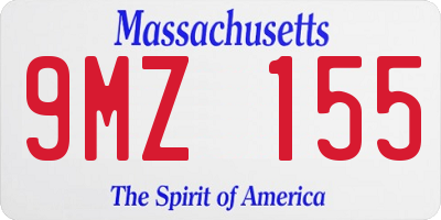 MA license plate 9MZ155