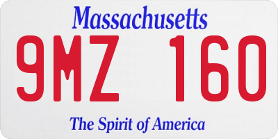 MA license plate 9MZ160