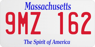 MA license plate 9MZ162