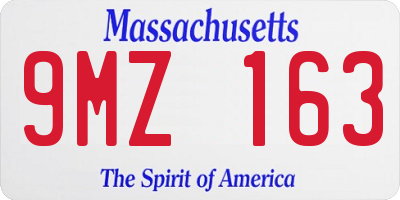 MA license plate 9MZ163