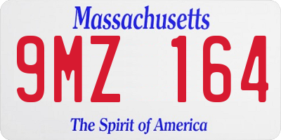 MA license plate 9MZ164