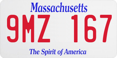 MA license plate 9MZ167