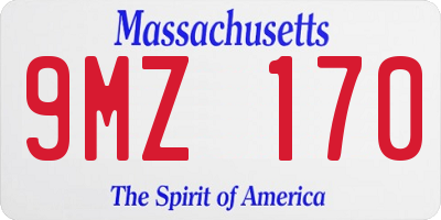 MA license plate 9MZ170