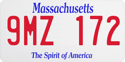 MA license plate 9MZ172