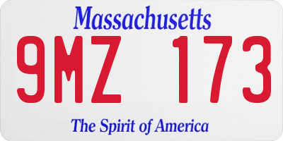 MA license plate 9MZ173