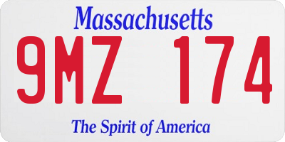 MA license plate 9MZ174