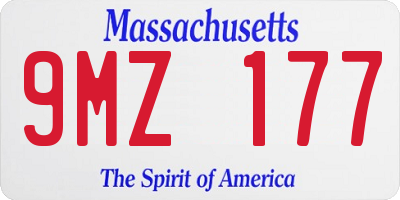 MA license plate 9MZ177