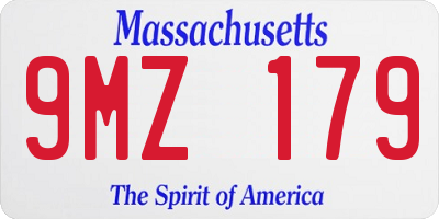 MA license plate 9MZ179