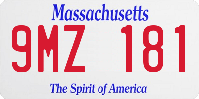 MA license plate 9MZ181