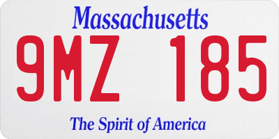 MA license plate 9MZ185