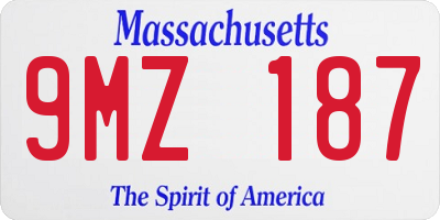 MA license plate 9MZ187