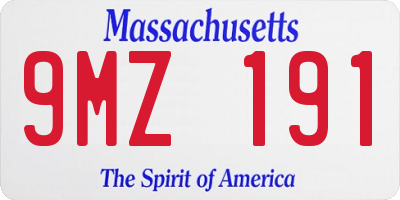 MA license plate 9MZ191