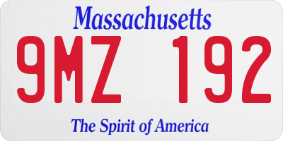 MA license plate 9MZ192