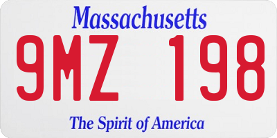 MA license plate 9MZ198