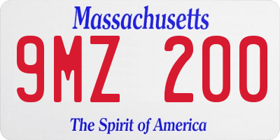 MA license plate 9MZ200