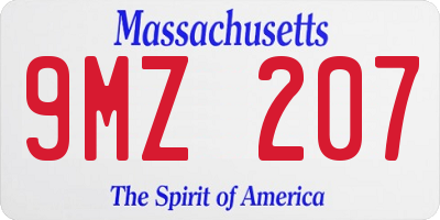MA license plate 9MZ207