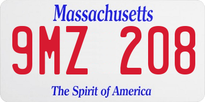 MA license plate 9MZ208