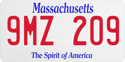 MA license plate 9MZ209
