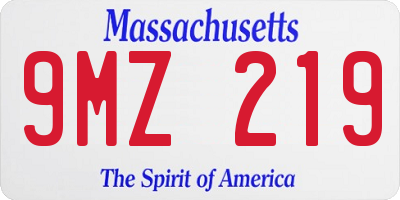 MA license plate 9MZ219