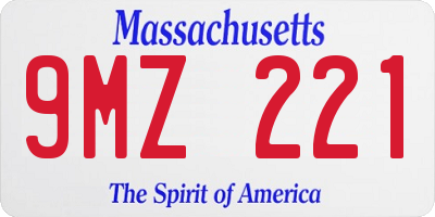 MA license plate 9MZ221