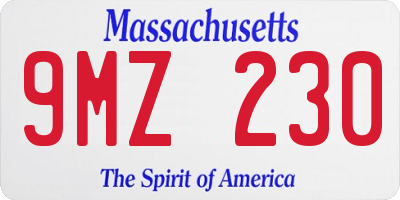 MA license plate 9MZ230