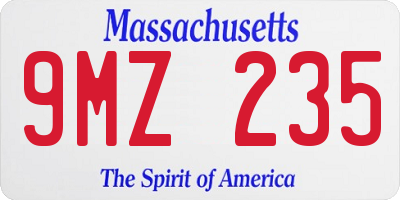 MA license plate 9MZ235