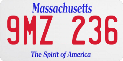 MA license plate 9MZ236