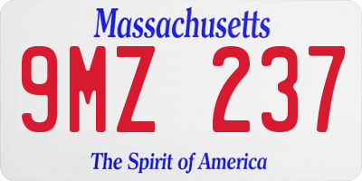 MA license plate 9MZ237