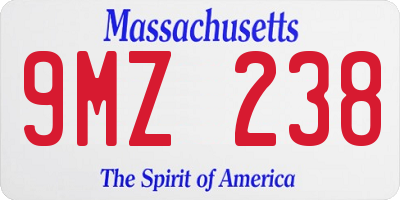MA license plate 9MZ238