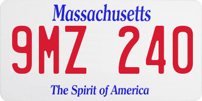 MA license plate 9MZ240