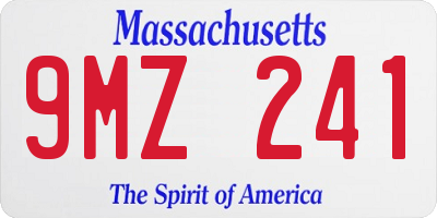 MA license plate 9MZ241