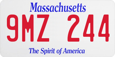 MA license plate 9MZ244