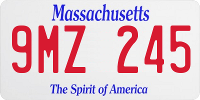 MA license plate 9MZ245