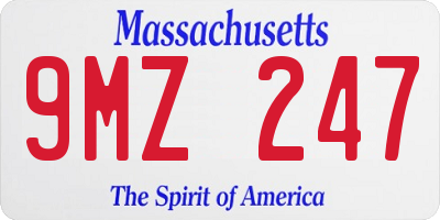 MA license plate 9MZ247