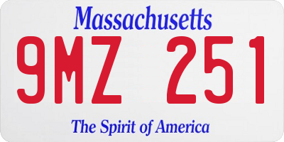 MA license plate 9MZ251