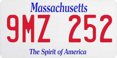 MA license plate 9MZ252