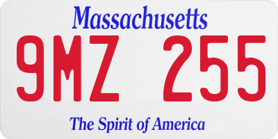 MA license plate 9MZ255