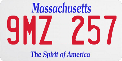MA license plate 9MZ257