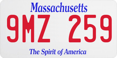 MA license plate 9MZ259