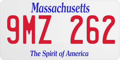 MA license plate 9MZ262