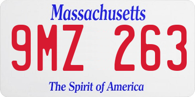 MA license plate 9MZ263