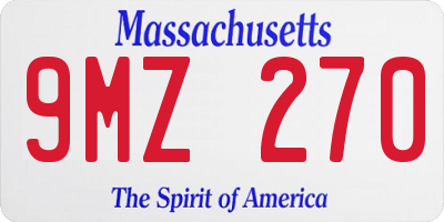 MA license plate 9MZ270
