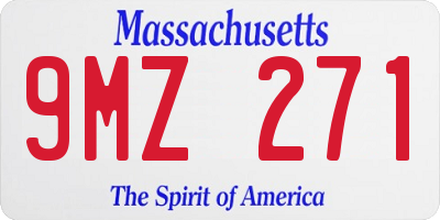 MA license plate 9MZ271