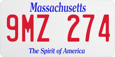 MA license plate 9MZ274