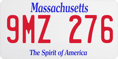 MA license plate 9MZ276
