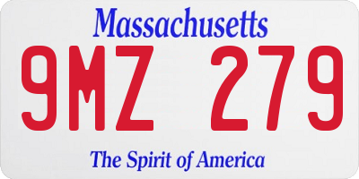 MA license plate 9MZ279