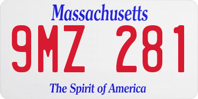 MA license plate 9MZ281